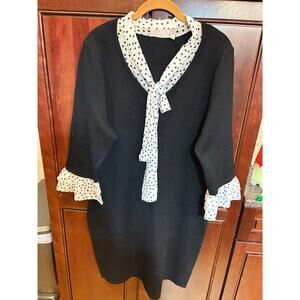 Hailey Lyn Black Knit Sheath Dress with Bell Sleeves Size XL